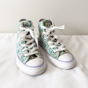 Floral High-Top Kids Shoes